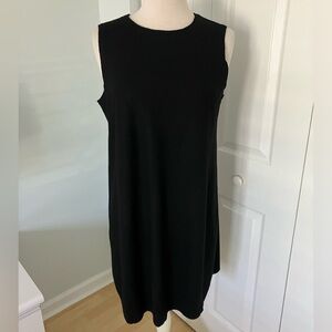Eileen Fisher NWOT Black Shift Sleeveless Dress Wool Size Small Petite